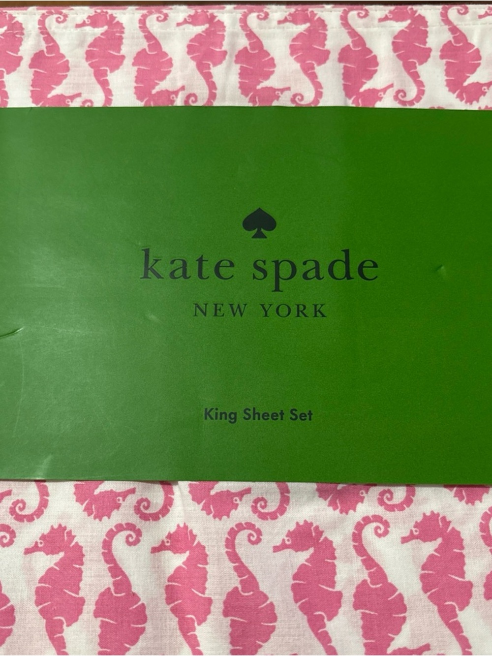 kate spade Pink Seahorse Full or King Sheet Set